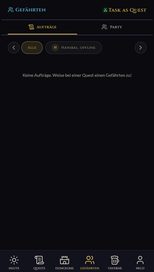 Gefährten-Ansicht mit Hanibal offline